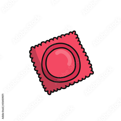 condom doodle icon, vector illustration