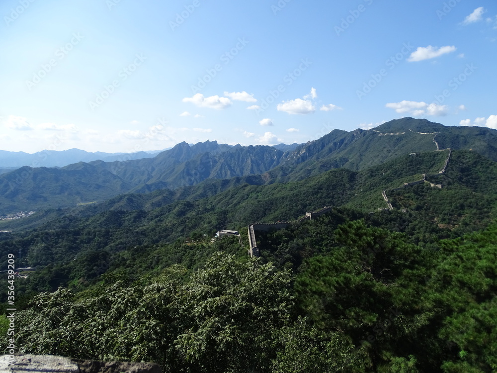 Great Wall of China, Mutianyu, China.  Epic view on a rare, clear day.