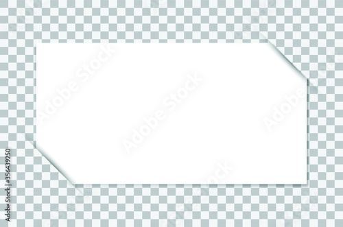 Paper blank photo frame corners Vector on white background vector transparency . Illustration Vector.
