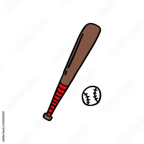 baseball doodle icon, vector illustration