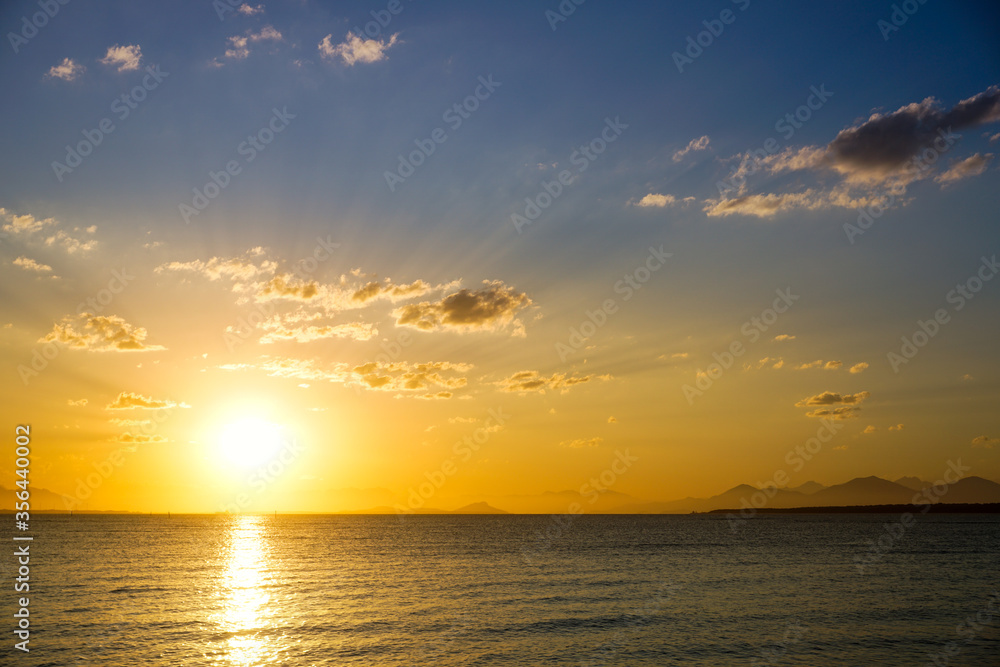 Fototapeta premium Beautiful sunset in Ilha do Mel, Paraná, Brazil