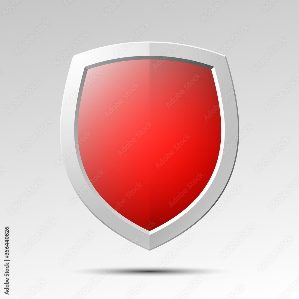 Red Origami Shield. Design shape icon. Protect privacy Illustration, badge banner presentation. Red Origami Shield. Design shape icon. Protect privacy Illustration, badge banner presentation.