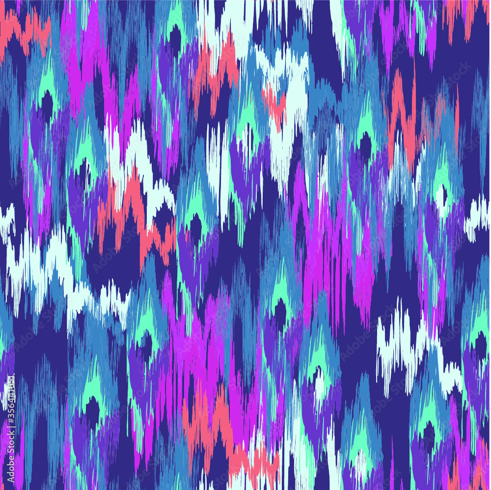 abstract ikat zigzag - seamless background 