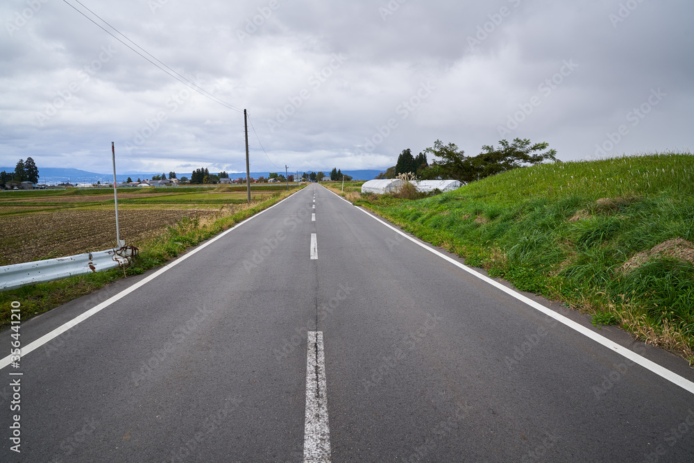 road way into countryside of fukushima japan road way into countryside of fukushima japan