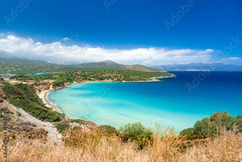 Tropical beach of Voulisma  Istron  Crete  Greece.
