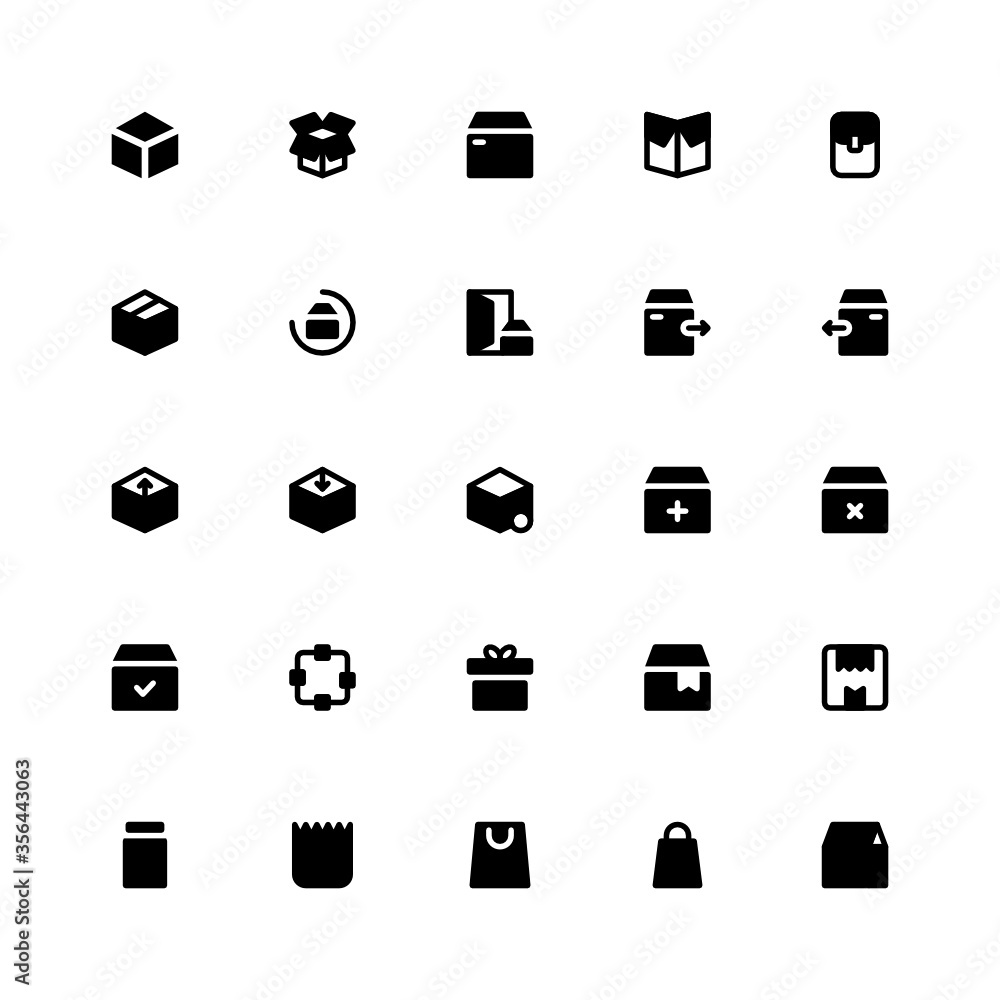 Set of package, shipping, delivery glyph style icon - vector Set of package, shipping, delivery glyph style icon - vector