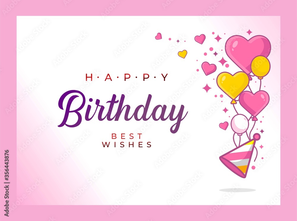 premium happy birthday banner, print template and background