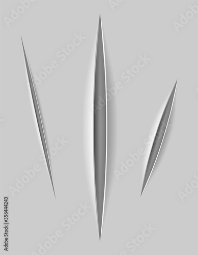 realistic paper cuts with a knife with a transparent background for design vector illustration