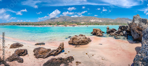 Tropical sandy beach with turquoise water, in Elafonisi, Crete, Greece © gatsi