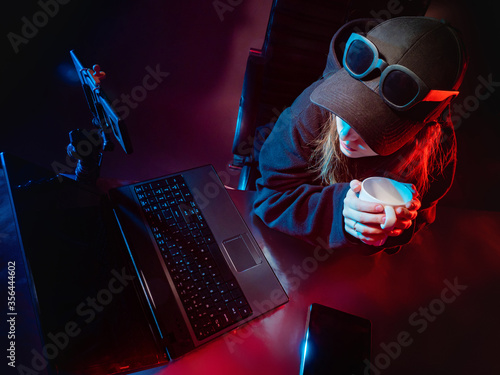 Woman freelancer. Girl is d...