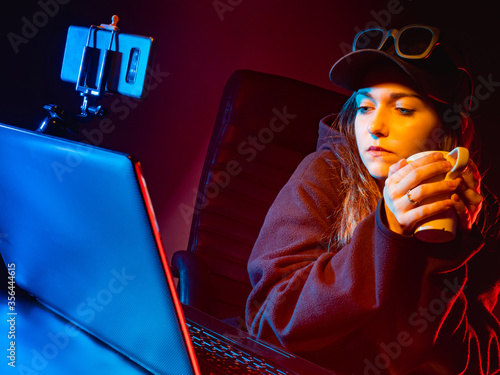 Freelancer is drinking tea....