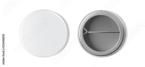 blank white badge isolated on white background mock up vector
