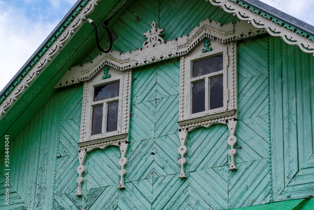 Architektura i zdobnictwo drewnianych domów na Podlasiu, wieś Wojszki, Polska