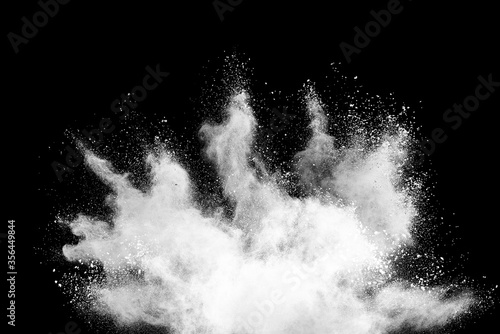 Fototapeta Naklejka Na Ścianę i Meble -  White powder explosion on black background. 