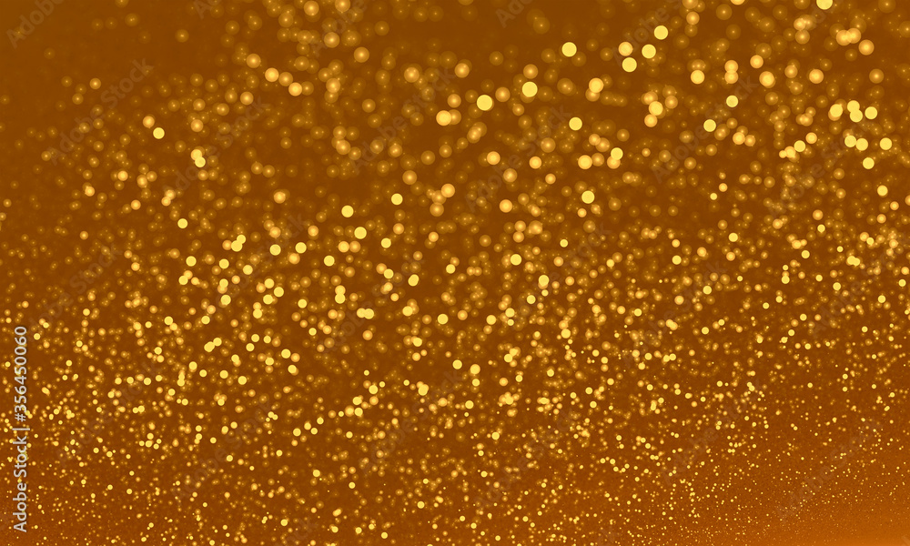 Abstract golden bokeh wall. Beautiful background for card, art projects, business, template, banners