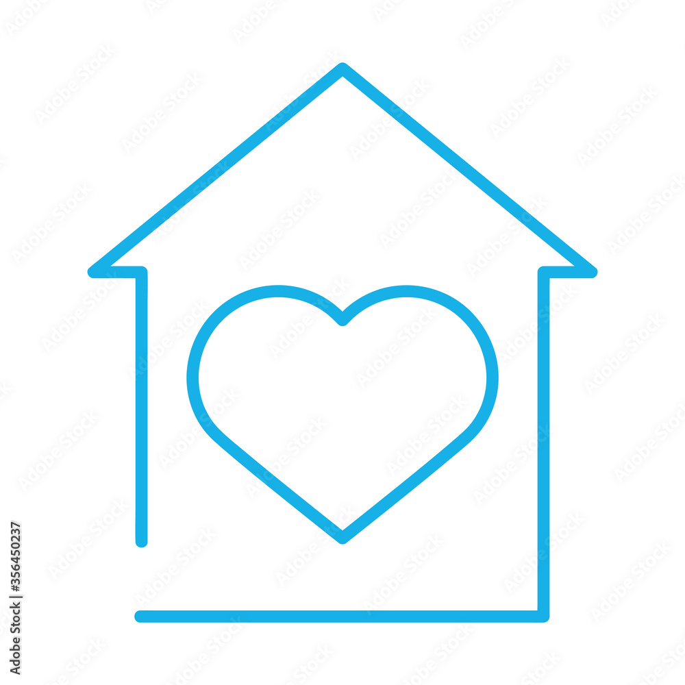 house facade with heart stay at home house facade with heart stay at home