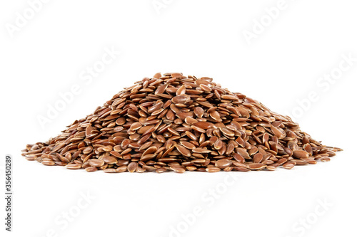 Flax seeds isolated on white background with clipping path