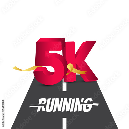 Running 5 K 3 D Vector Template Design Illustration