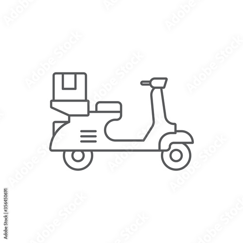 Delivery bike vector icon symbol transportation isolated on white background