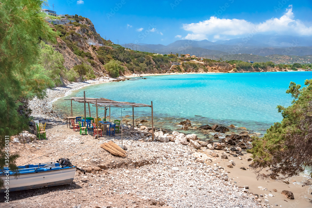 Tropical beach of Voulisma, Istron, Crete, Greece. Tropical beach of Voulisma, Istron, Crete, Greece.