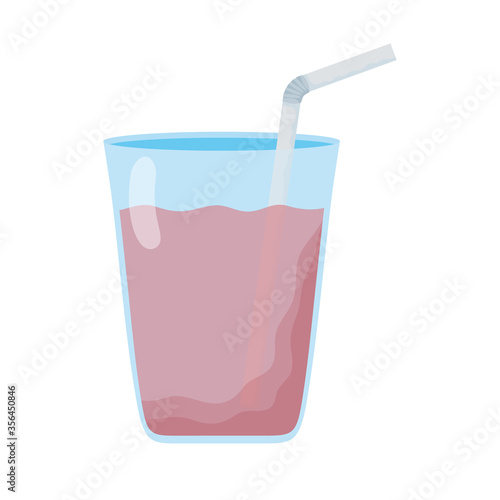 juice fruit in cup with straw