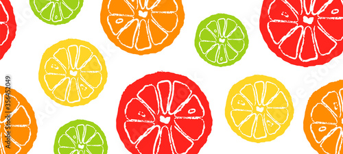 Template poster with tropical citrus