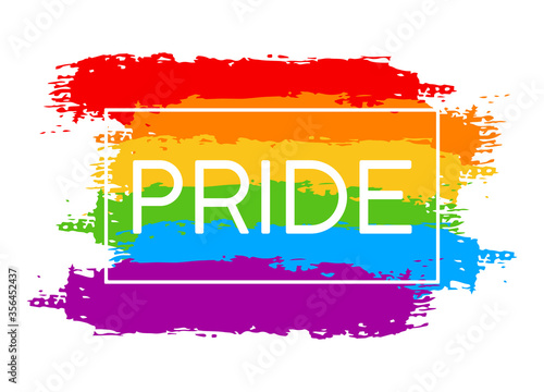 Hand draw LGBT pride with rainbow