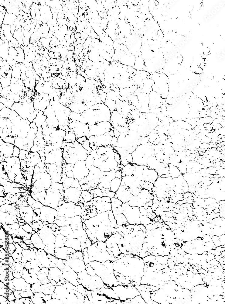 Distressed overlay texture of rough surface, dry soil, cracked ground. Grunge background. One color graphic resource.