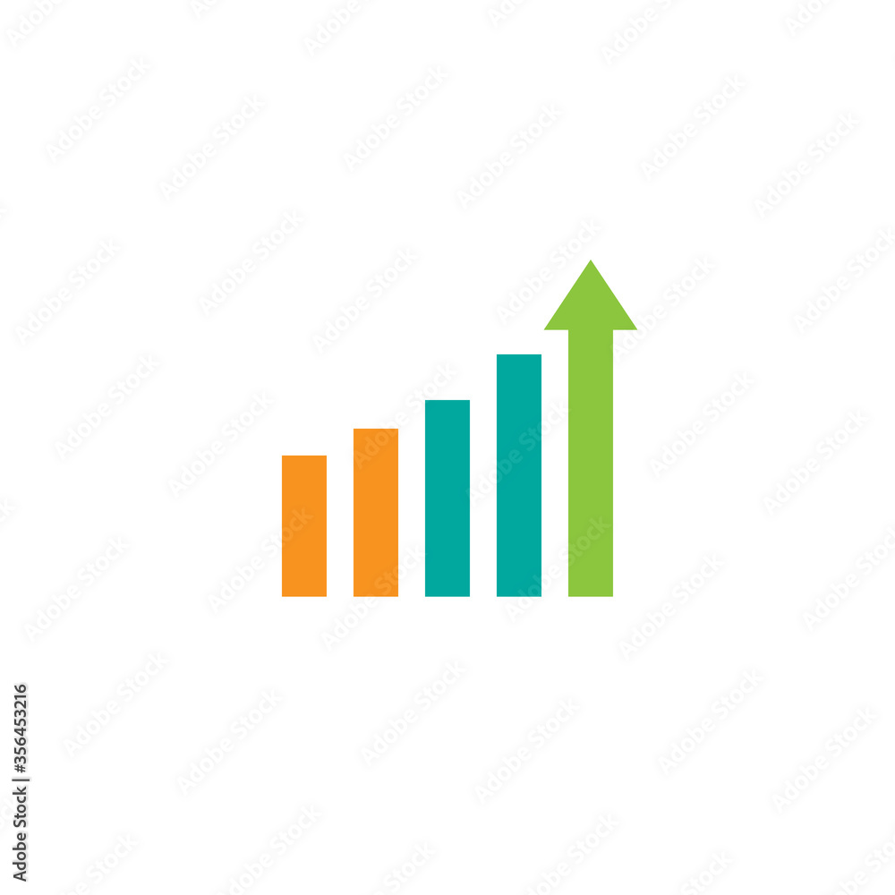 colorful graph. sales growth diagram. Isolated on white. Flat icon. colorful graph. sales growth diagram. Isolated on white. Flat icon.