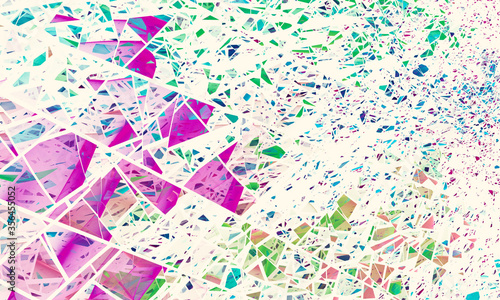 Abstract broken glass, splinters. 3D illustration, computer-generated fractal