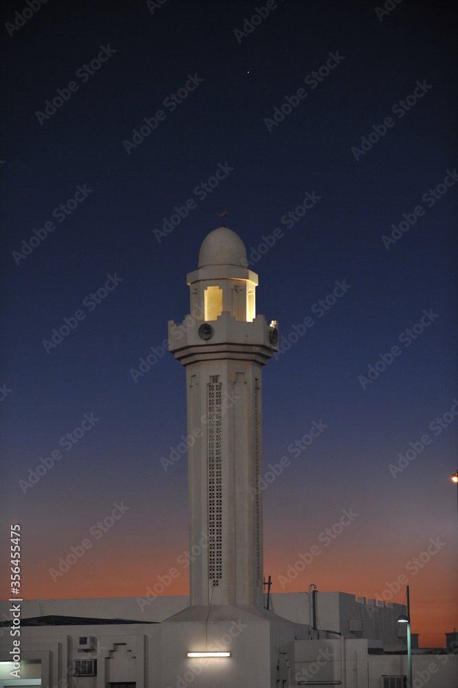 mosque dome blue sky evening beautiful view 