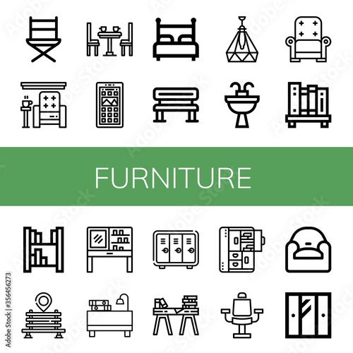 Set of furniture icons