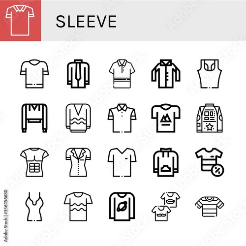 sleeve simple icons set