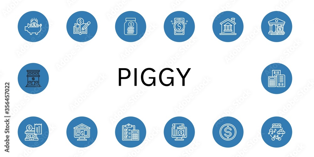 Set of piggy icons Set of piggy icons