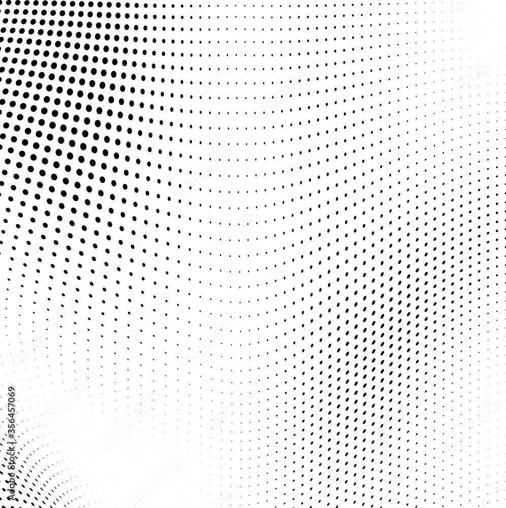Abstract wave halftone black and white. Monochrome texture for printing on badges, posters, and business cards. Vintage pattern of dots randomly arranged Abstract wave halftone black and white. Monochrome texture for printing on badges, posters, and business cards. Vintage pattern of dots randomly arranged