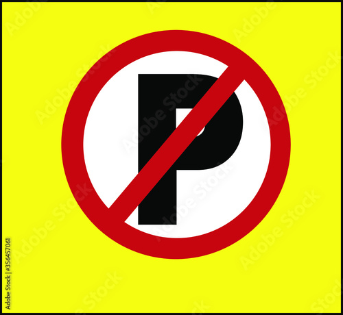 Illustration of traffic sign to represent 'NO PARKING'