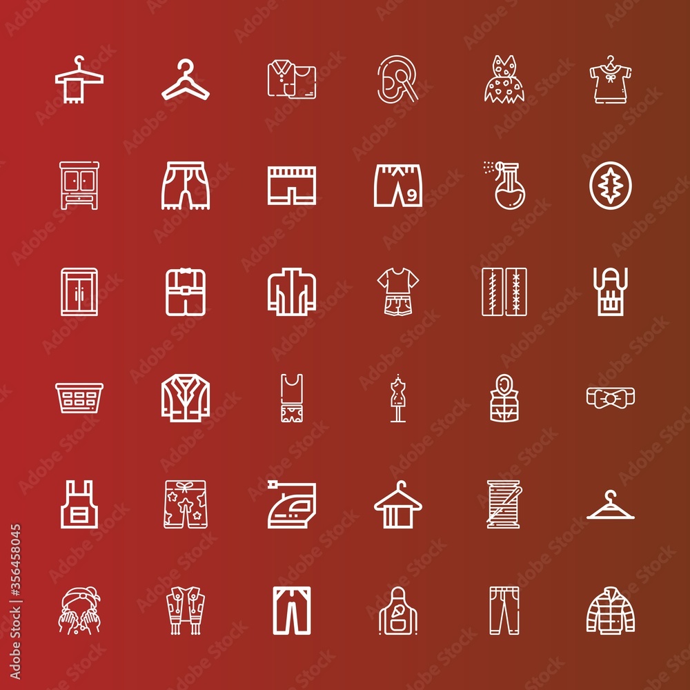Editable 36 cloth icons for web and mobile Editable 36 cloth icons for web and mobile