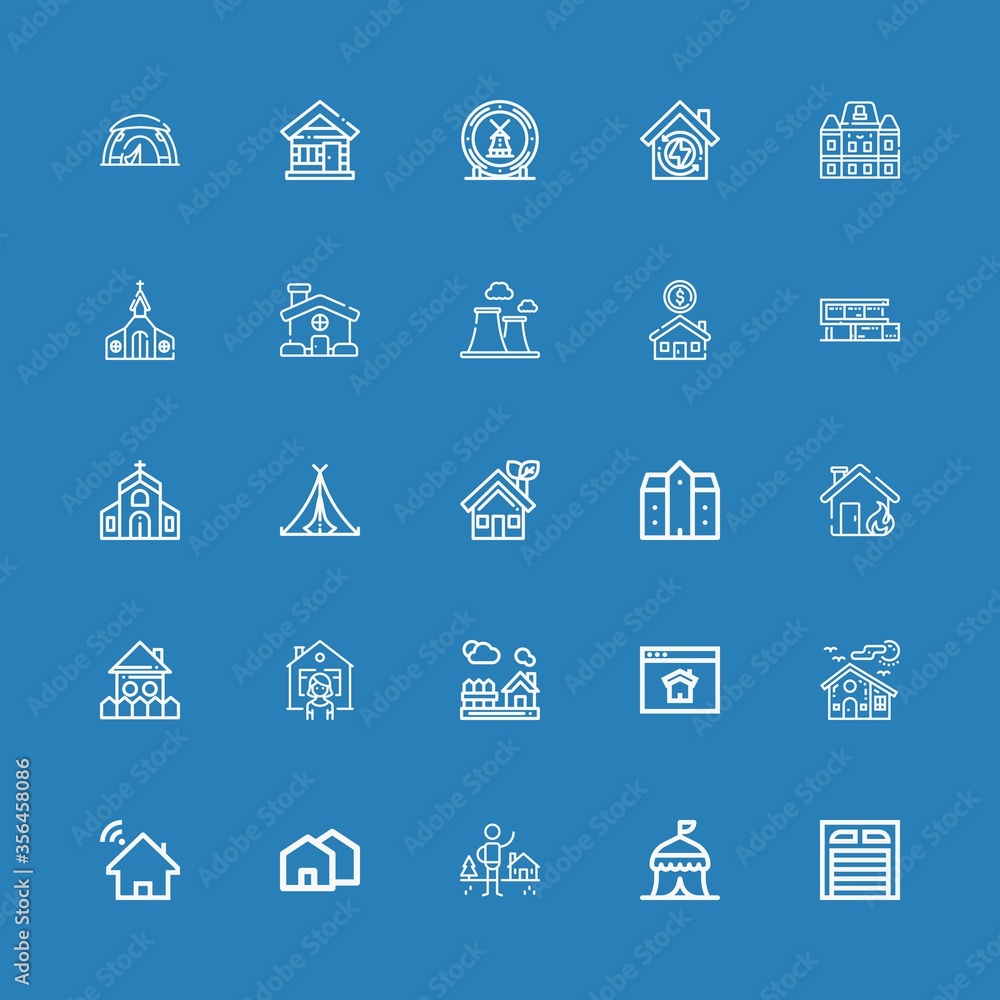Editable 25 roof icons for web and mobile Editable 25 roof icons for web and mobile