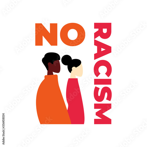 Conceptual vector illustration. Social problems of humanity. Stop racism.