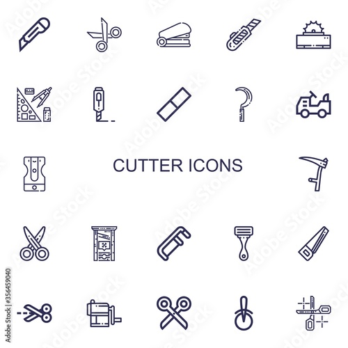 Editable 22 cutter icons for web and mobile