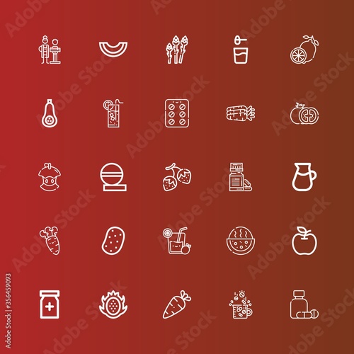 Editable 25 vitamin icons for web and mobile