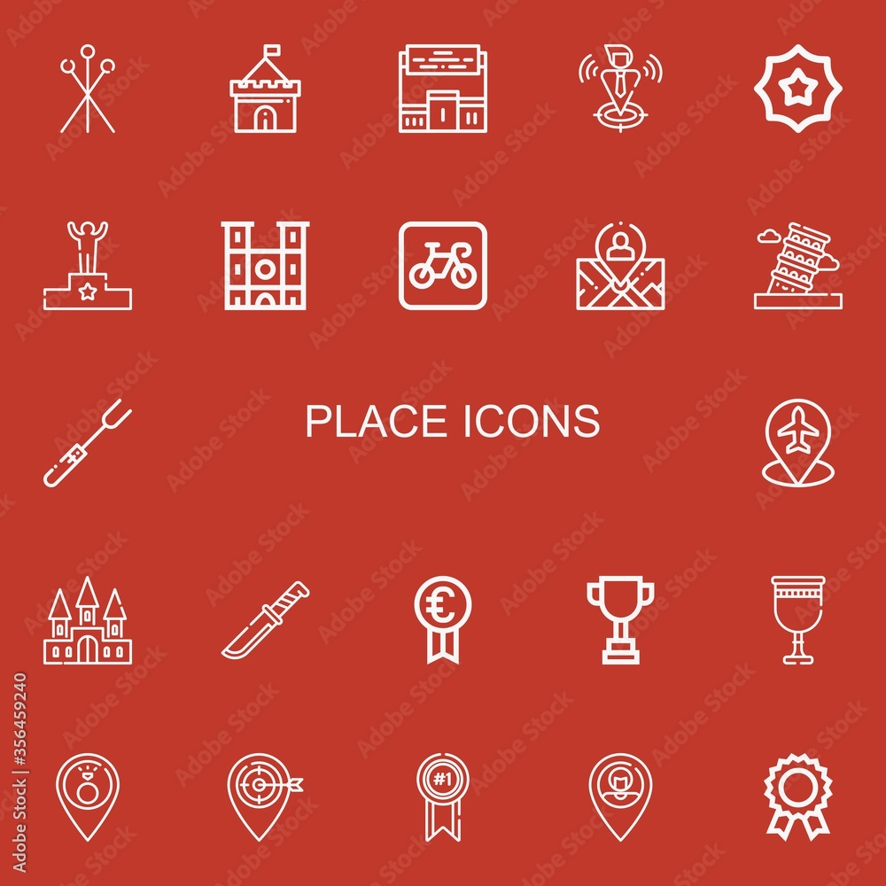 Editable 22 place icons for web and mobile Editable 22 place icons for web and mobile