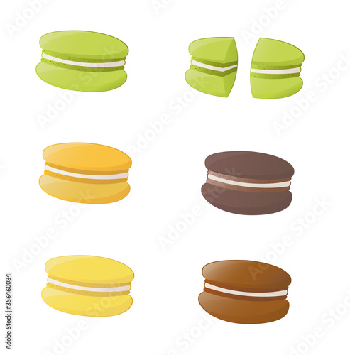 set of macaroons with a slit