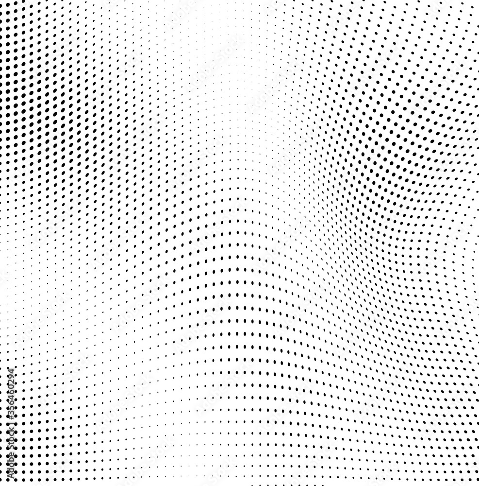 Abstract wave halftone black and white. Monochrome texture for printing on badges, posters, and business cards. Vintage pattern of dots randomly arranged Abstract wave halftone black and white. Monochrome texture for printing on badges, posters, and business cards. Vintage pattern of dots randomly arranged