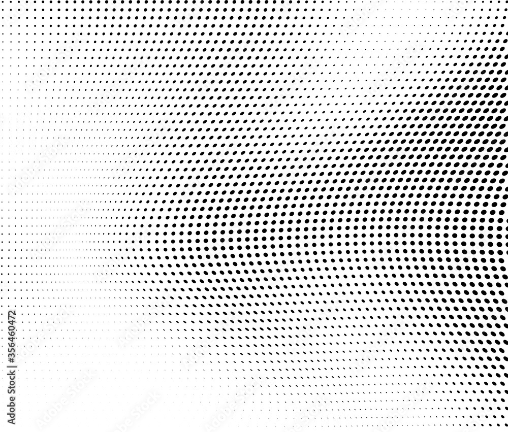 Abstract wave halftone black and white. Monochrome texture for printing on badges, posters, and business cards. Vintage pattern of dots randomly arranged Abstract wave halftone black and white. Monochrome texture for printing on badges, posters, and business cards. Vintage pattern of dots randomly arranged