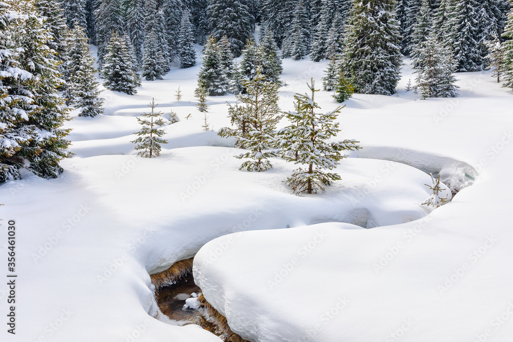 Beautiful winter view in West Rhodope mountains, Bulgaria Beautiful winter view in West Rhodope mountains, Bulgaria