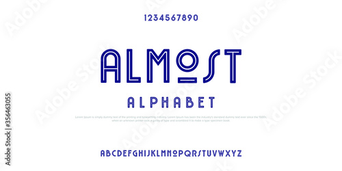 Abstract minimal modern alphabet fonts. Typography technology electronic digital music future creative font. vector illustraion