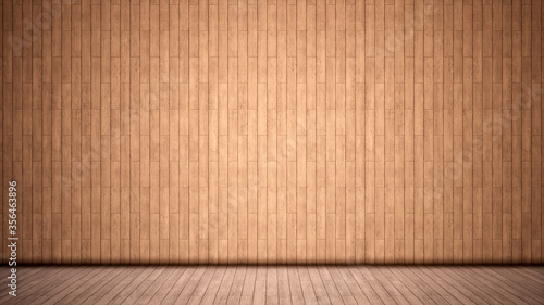 Concept or conceptual vintage or grungy brown background of natural wood or wooden old texture floor and wall as a retro pattern layout. A 3d illustration metaphor to time, material, emptiness, age 