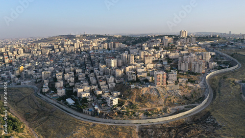 Security Wall divide Israel and Palestine- Aerial view © ImageBank4U