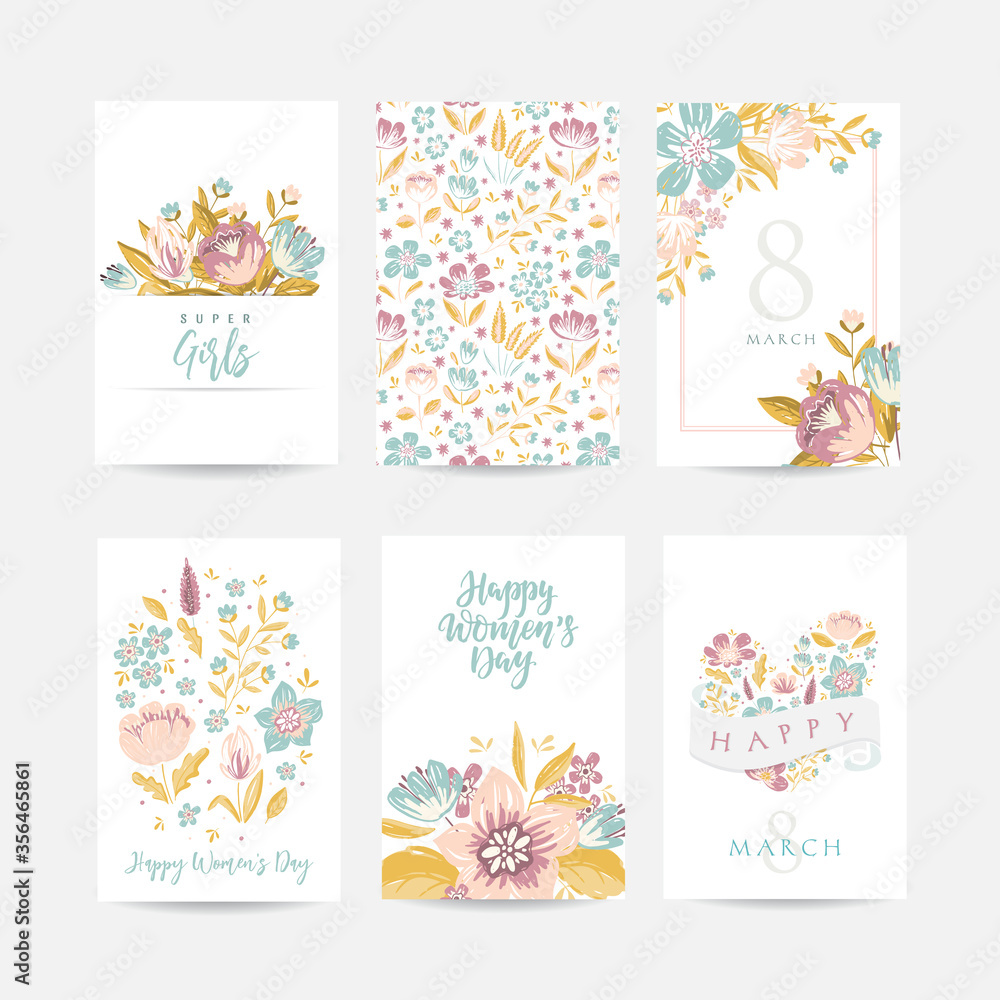 Greeting cards with abstract shapes and line flowers and plants, bird, butterfly isolated Greeting cards with abstract shapes and line flowers and plants, bird, butterfly isolated